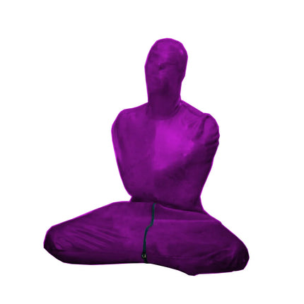 Unisex Fetish Shiny PVC Leather Bodysuit, Mummy Costumes, Sleeping Bag, Sexy Catsuit, Fron Zipper with Crotch, Halloween Cosplay