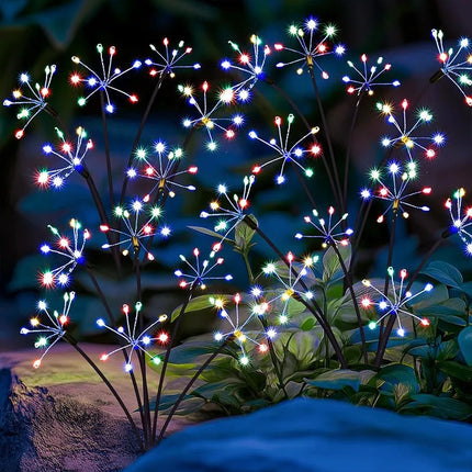 Solar LED Firework Lights Outdoor Dandelion Lamp Waterproof Swaying Starburst Light for Yard Patio Garden Christmas Decor 1-4PCS