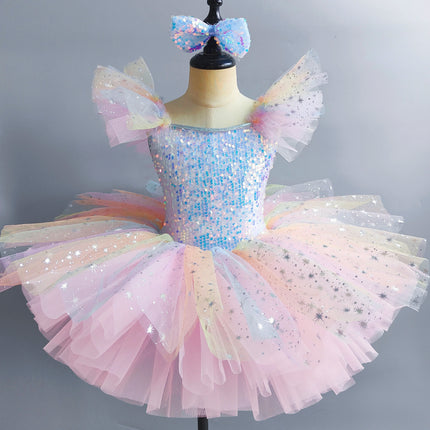 Dance Wear Summer Children Clothing Princess Performance Fairy Tutu Kids Clothes Ballet Leotards for Girls Dress Stage Costumes