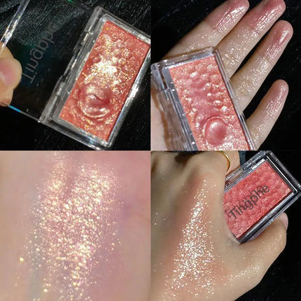 Potato Glitter Monochrome Eyeshadow Palette Natural Light Highlighter Powder For Delicate Eye Makeup Diamond Brightening