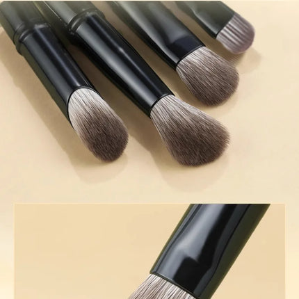 6pcs Portable Mini Makeup Brush Set with Detachable Travel Contour Concealer Brush,Eyeshadow Brush and Double-ended Makeup Brush