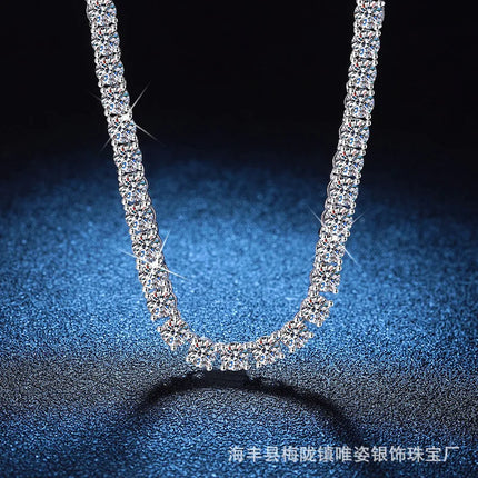 Bulk Hip-Hop Moissanite Tennis Necklace, PT950 Platinum, High-End Aesthetic for Men and Women, Luxury Jewelry