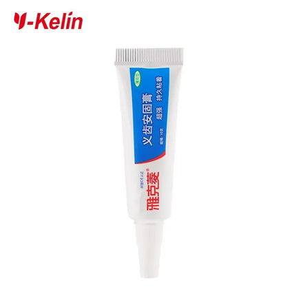 Y-Kelin Denture Adhesive Cream 10g/0.4oz Sample Size All Day Hold Non-Zinc Formula False Teeth Glue