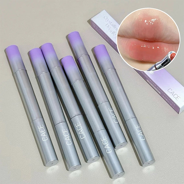 CACE Mirror Watery Crystal Jelly Lipgloss Lasting Moisturizing Lipstick Clear Lip Gloss Glass Lip Glaze Cosmetics Lip Stain Tint