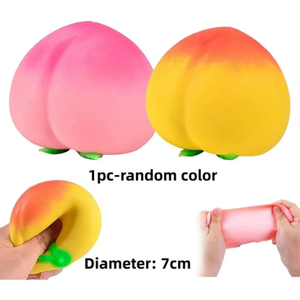 Dragon Fruit/Peach/Orange/Durian/Mango/Banana /Strawberry Squishy, Soft Squeeze Stress Relief Fidget Toy for Office Home