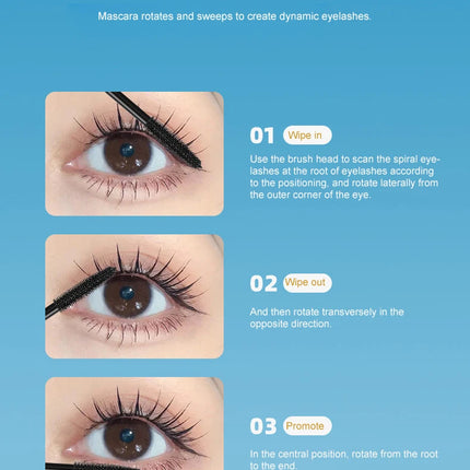 Black Thick eye black Lengthened Waterproof Sweat proof Long Lasting Mascara Setting Cream Party Curly Thick Volume Eyelashes