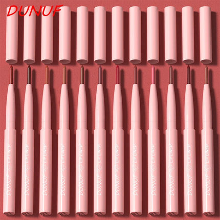12-Pack Velvet Matte Lip Liner Pens Easy Coloring Lip Outline Pen Long-lasting Moisturizing Lip Makeup Women's Beauty Tools