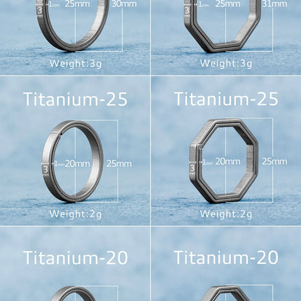 Black Titanium Keyring Car Men Flat Key Chain Rings Holder Lightweight EDC ARC Keychain Buckle for Accessories Gadgets Wholesale
