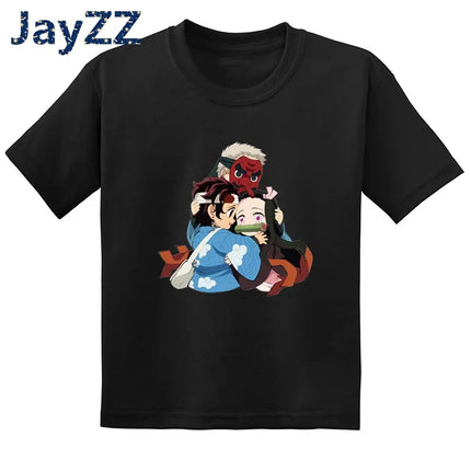 Children's Demon Slayer Anime Cartoon T-Shirt Fun Kids' Clothing Baby Boys and Girls Summer Fashion T-Shirt