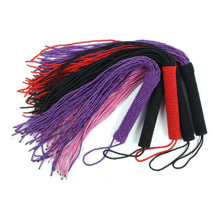 Multicolor Fetish Soft Nylon Rope Whip Flogger Handle Spanking Paddle Knout Flirt BDSM Adult Game Erotic Sex Toys for Women Men