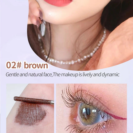 Waterproof Metallic Tube Mascara Black/Brown Silk Fiber Long Curling Non-Clumping Eyelash Extensions Spiral Makeup for Eyes