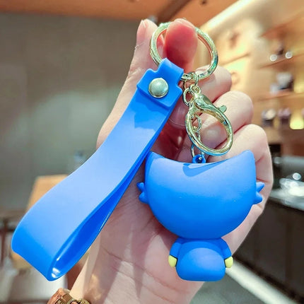 Cute Poppy Toothed Keychain Cartoon 3D Sausage Mouth Doll Car Keychain Couple Bag Pendant Children Toy Jewelry Gift