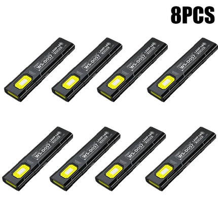 Powerful Mini COB Keychain Flashlight 5 Modes Rechargeable Hanging Work Light Waterproof Keyring Camping Walking Pocket Lamp