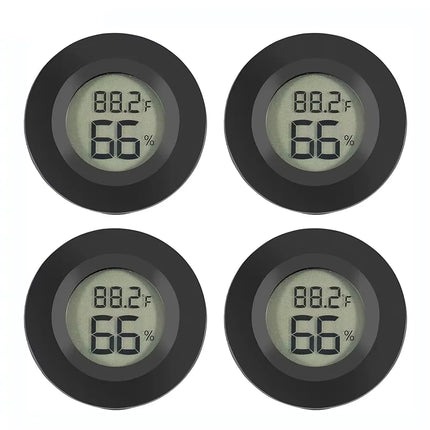 Round Digital LCD Thermometer For Car Indoor Room Cigar Wine Cabinet Digital Temperature Humidity Meter Pet  Acrylic Box