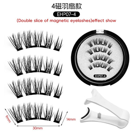 3D Magnetic False Eyelashes Reusable Magnetic Eyelashes With 4 Magnetic Lashes Natural Eyelash Extension Makeup Tools