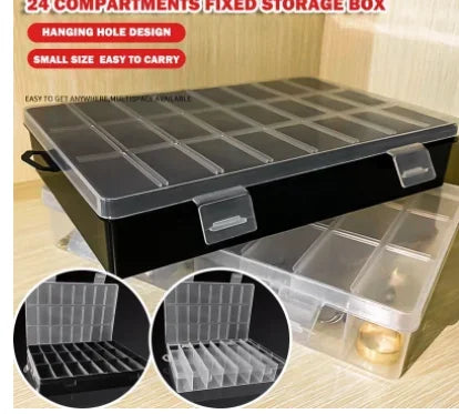 24-Grid Plastic Storage Box / Boîte Rangement 24 Cases
