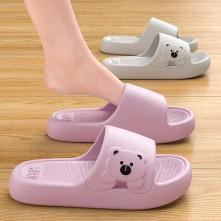 Fashion Women's Slippers Indoor Soft Sole Cartoon Bear Slides Bathroom EVA Outdoor Men Summer Beach Flip Flops Shoes Couple