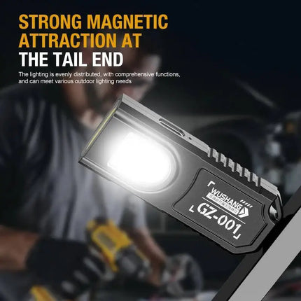 Powerful Mini LED Flashlight USB Rechargeable COB Keychain Hanging Work Light Waterproof Outdoor Emergency Camping Pocket Torch