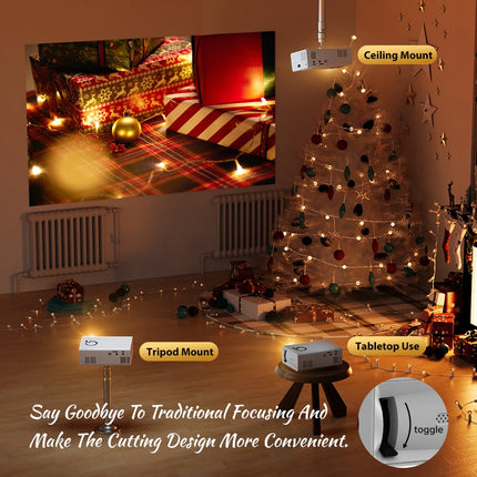 MINI Projector Portable 3D LED Video Projectors Home Cinema Theater Game Laser Beamer Smart TV BOX 1080P Via HD Port