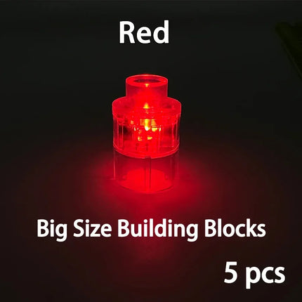 5Pcs Big Size Round LED Light Brick Luminous Lamp Accessories Flash Building Block Xmas Toy Lights Compatible With Leduo Brand