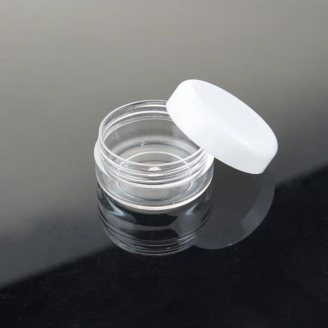 70/105pcs 3ml Empty Plastic Cosmetic Makeup Jar Pots 3g Transparent Sample Bottles Eyeshadow Cream Lip Balm Container with Cap