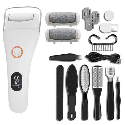 NEW Electric Callus Remover Professional Foot Polisher Pedicure Machine Tools Rechargeable 3 Speed Heel Scrubber 3 Grinder Heads