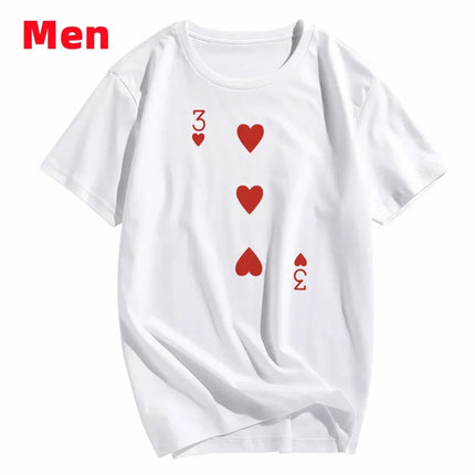 Heart Deck of Cards Party Costume Group Costume T-Shirts Poker Outfit Bridge Cards Women&Men Matching Playing Cards for Casino