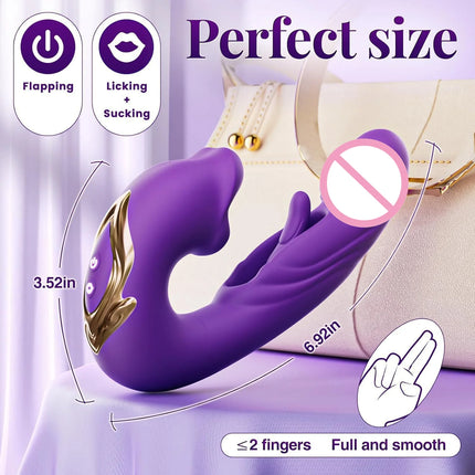 Bloom Sense 10-Mode Tongue Licking Clitoral Stimulator - Oral Sucking Vibrator for Women, Medical Silicone, IPX7 Waterproof