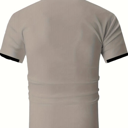 Summer Men's Golf-themed 3D Digital-print Short-sleeved Polo Outdoor Golf Shirt with Collar and Placket, Casual Sportswear Top