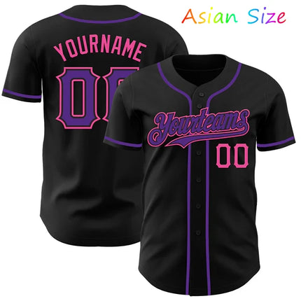 Classic Button Down Baseball Jersey Customized Team Name Number Black Baseball Shirt For Men Women Casual Hip Hop Streetwear Top