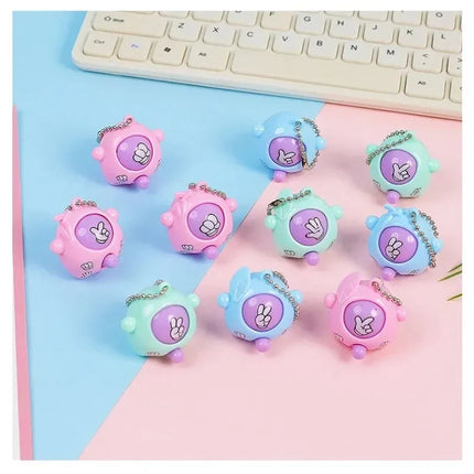 Rock Paper Scissors Guessing Keychain Pendants Mini Finger Flick Game Toy School Bag Pendant Birthday Party Gift