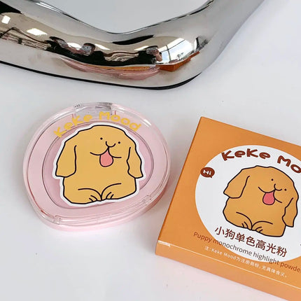 Cute Claw Monochrome Highlights Powder Face Matte White Pink Blusher Brightening Setting Powder Concealer Compact Makeup Palette