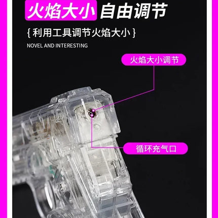 2025 New Creative Luminous Transparent Gyroscope Lighter 2-in-1 Folding Rotating Decompression Windproof Lighter Men's Gift