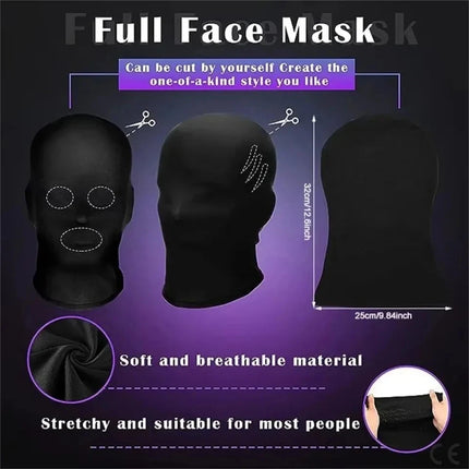 Non Hole Full Face Mask All-round Protection Wind-Protection Balaclava Hat Breathable High Elasticity Headgear for Men and Women