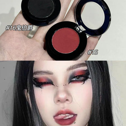 1Pc Blue Black Red Eyeshadow Palette Halloween Makeup Girl Smoky Punk Eye Shadow Palette Matte White Lying Silkworm Eye Cosmetic