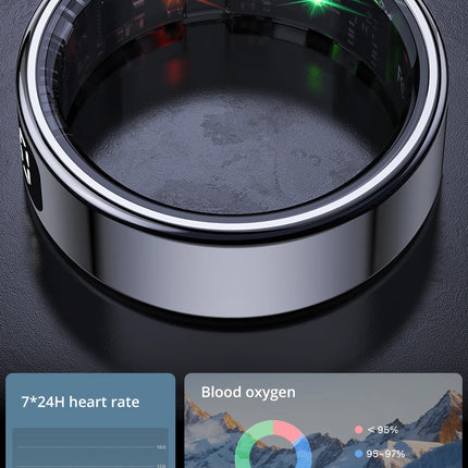 2025 COLMI R12 Smart Ring with Display Screen and Touch, Wireless Charging, Health Manager, 5 ATM Waterproof For Men Women