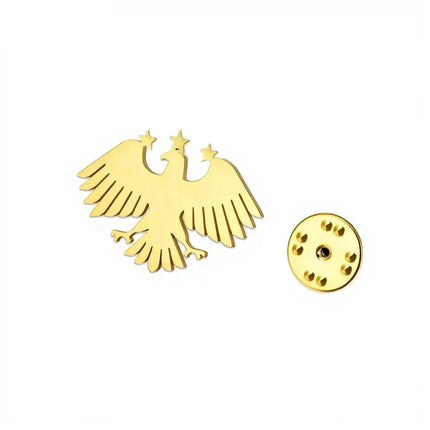 New Syria Eagle Brooch Stainless Steel Syrian Emblem Lapel Pin for Women Men Suit Shirt Badge Animal Accessories Gift