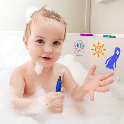 6Pcs Washable Bath Crayons Colorful Drawing In The Tub Easy Clean Crayons Kids Colorful Funny Art Toy Graffiti Bathroom Crayon