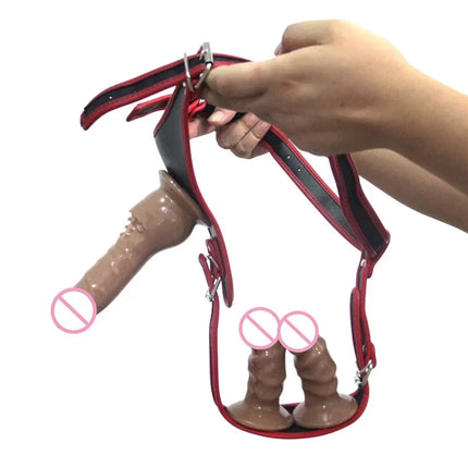Double Penis Dildo Double Ended Strapon Ultra Elastic Harness Belt Strap On Dildo Adult Sex Toys for Woman Couples Sex Products