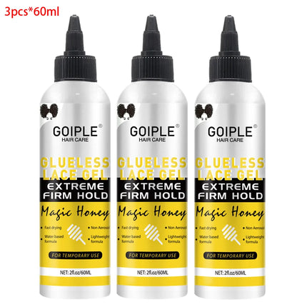 GOIPLE 2fl.oz Washable Glueless Lace Gel Extreme Hold Lightweight and Water Based Formula Non-Aerosol Adhesive for Temporary Use