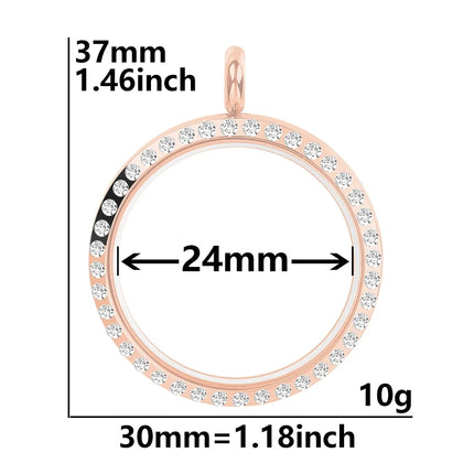 1Pc Stainless Steel Openable Glass Coin Bezel Cremation Urn Locket Pendant Round Reliquary Picture Medaillon кулон Jewelry