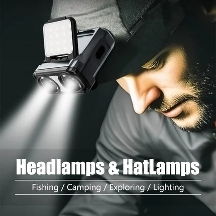 Sensor COB LED Headlamp Cap Clip Light USB Rechargeable Head Flashlight Built-in Battery Headlight Led Head for Fishing Camping