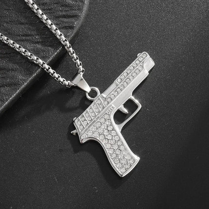 Hip Hop Iec Out Put Crystal Zirconia Dollar Sign Pendant Necklace Fashion Punk Cool Rock Rap Party Jewelry Accessories for Men
