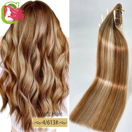 Super Full Drawn Vietnam Weft Hair Highlight Color Human Hair Bundles bone Straight Hair Weave Mixed Color Piano Color Bundles
