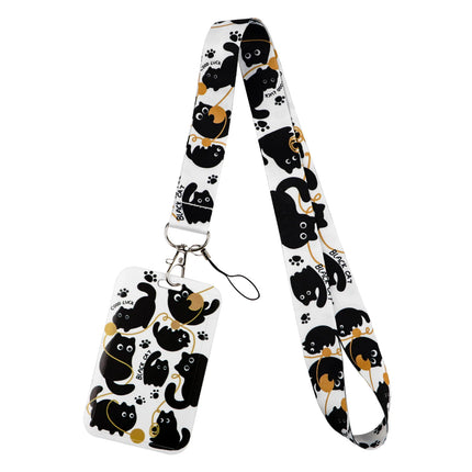 Cute Cartoon Cat Duck Neck Strap Lanyards For Keychain ID Credit Card Pass Animal Hang Rope Cell Phone Charm Accessories