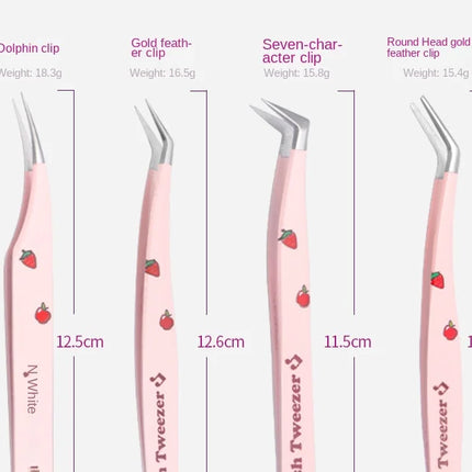 6 Types False Eyelash Tweezers Stainless Steel Anti-static Pincet Curved Strip 3D Lashes Extension Tweezer Makeup Tools