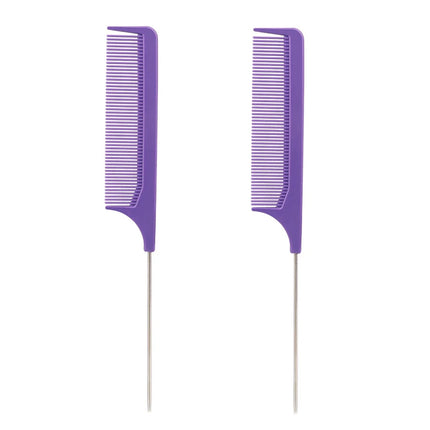 1 Professional pointed tail comb hair salon stainless steel comb anti-static dyeing comb styling tool Special for real hair wigs