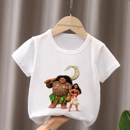 Hot Sale Moana Ocean Romance Princess Print Cute Kids T-Shirts Girls Clothes Baby Boys Short Sleeve T shirt Summer Children Tops