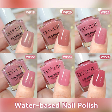 LILYCUTE 7ml Water-Based Nail Polish 40 Colors Long Lasting Quick Drying No Need of Lamp to Cure Nail Supplies For Nail Manicure