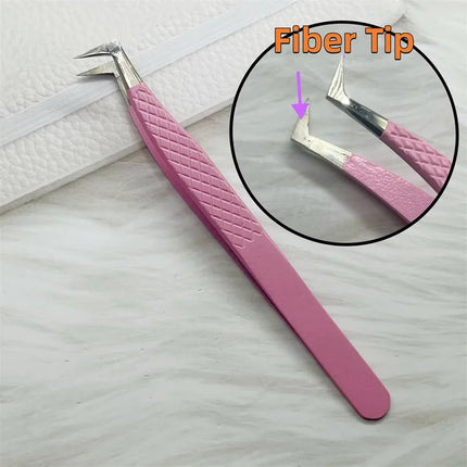 Fiber Tip False Lash Tweezers For Eyelash Extensions Clip Boot Volume Isolation Precise Nano Eyebrow Nail Art Tongs Makeup Tools